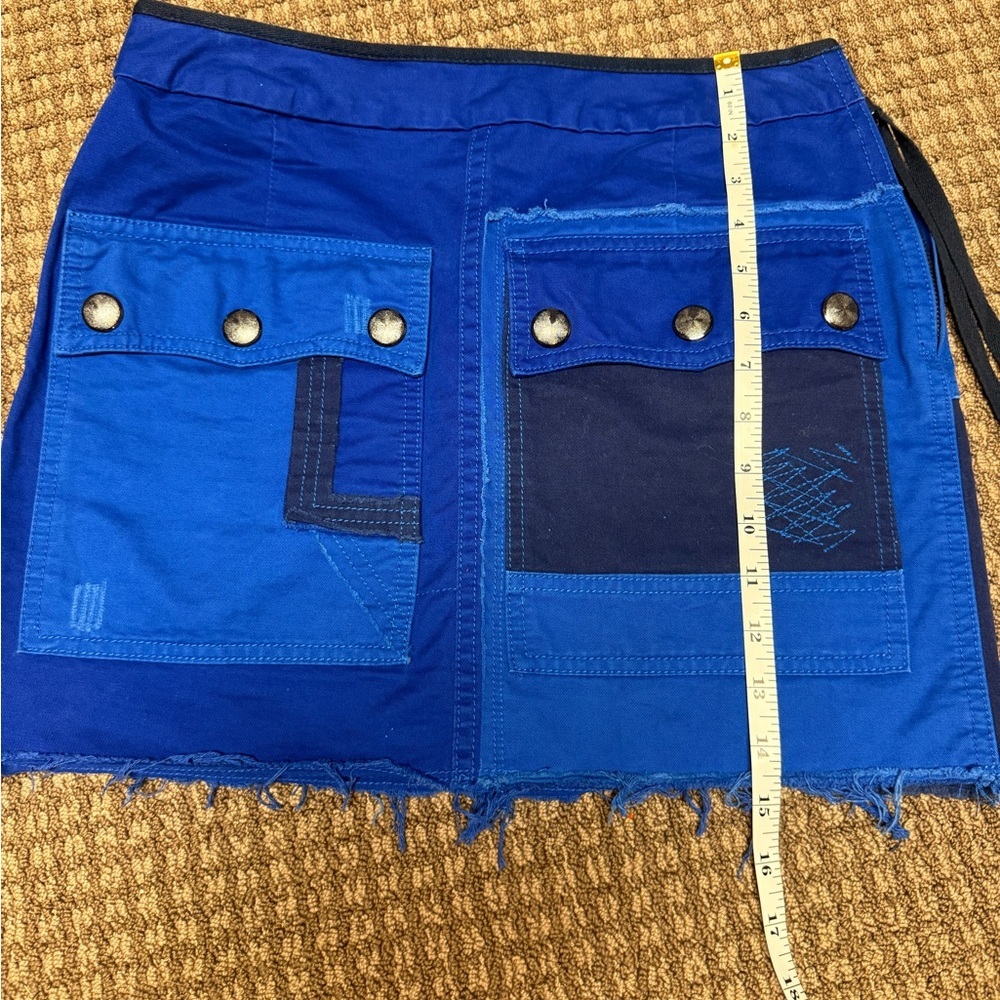 Zadig & Voltaire Sexy Janis Grunge Vibrant Blue Mini Skirt sz 36 (US4) - Picture 2 of 6